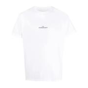 Zwart/Wit Logo Geborduurd T-Shirt Maison Margiela , White , Heren