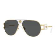 White/Dark Grey Sunglasses Versace , Yellow , Heren