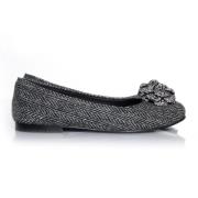 Pre-owned Fabric flats Chanel Vintage , Gray , Dames