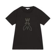 Handgeborduurde Fly T-shirt Patrizia Pepe , Black , Dames