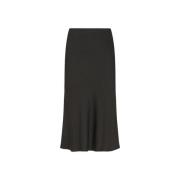 Slip Rock Elastische Taille Midi Rok Drykorn , Black , Dames