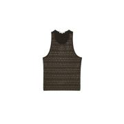 Jersey Top met Strass Patrizia Pepe , Black , Dames