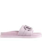 Comfortabele Leren Sliders voor Dames Högl , Purple , Dames