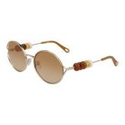 Gold/Brown Shaded Sunglasses Chloé , Multicolor , Dames