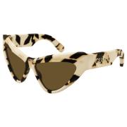 Ivory Havana Sunglasses Gucci , Multicolor , Dames