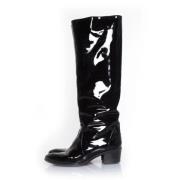 Pre-owned Leather boots Chanel Vintage , Black , Dames