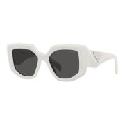 Wit/Donkergrijs Zonnebril Prada , White , Dames