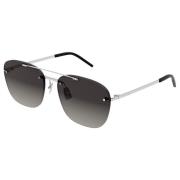 Rimless Sunglasses in Silver/Grey Shaded Saint Laurent , Gray , Unisex