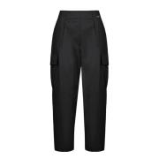 Straight Trousers BomBoogie , Black , Dames