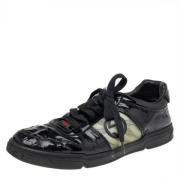 Pre-owned Leather sneakers Gucci Vintage , Black , Dames