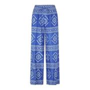 Blauwe Wijde Pijp Broek Lollys Laundry , Blue , Dames