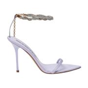 Elegante satijnen sandalen met kristallen band Hibourama , Purple , Da...