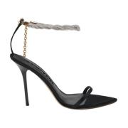 Elegante en vrouwelijke satijnen sandalen Hibourama , Black , Dames