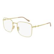 Gold Light Pink Eyewear Frames Gucci , Yellow , Unisex