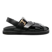 Flat Sandals Tod's , Black , Dames