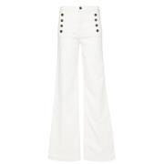 Wide Jeans Twinset , White , Dames