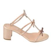 Kristalversierde Sandalen René Caovilla , Beige , Dames