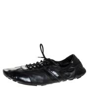 Pre-owned Leather sneakers Prada Vintage , Black , Dames