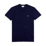 Navy Blue Jersey T-Shirt Lacoste , Blue , Heren