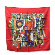 Pre-owned Silk scarves Gucci Vintage , Red , Dames