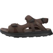 Heren Zomer Platte Sandalen Clarks , Brown , Heren