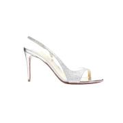 Pre-owned Leather sandals Christian Louboutin Pre-owned , Gray , Dames