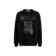 Zwarte Sweatshirts voor Heren Aw23 Moschino , Black , Heren