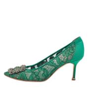 Pre-owned Fabric heels Manolo Blahnik Pre-owned , Green , Dames
