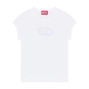 T-Shirt met uitsnijdingen Diesel , White , Dames