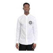 Witte Slim Fit Shirt met V-Embleem Logo Versace Jeans Couture , White ...