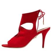 Pre-owned Suede sandals Aquazzura Pre-owned , Red , Dames