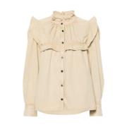 Denim overhemd met schoudervullingen Isabel Marant , Beige , Dames