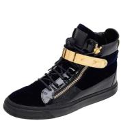 Pre-owned Leather sneakers Giuseppe Zanotti Pre-owned , Blue , Dames