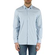 Slim Fit Katoenen Overhemd met Logopatch Lacoste , Blue , Heren