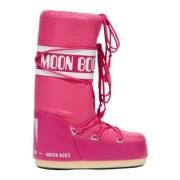 Platte Fuchsia Ruimtegeïnspireerde Schoenen Moon Boot , Pink , Dames