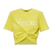 Top met logo Versace , Yellow , Dames