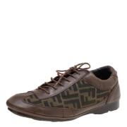 Pre-owned Leather sneakers Fendi Vintage , Brown , Dames