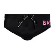 Zwembroek met logo Balmain , Black , Heren