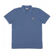 Chase Pique Polo Sorrent/Gold Carhartt Wip , Blue , Heren