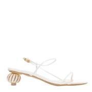 Pre-owned Leather sandals Jacquemus Pre-owned , White , Dames