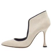 Pre-owned Suede heels Manolo Blahnik Pre-owned , Gray , Dames