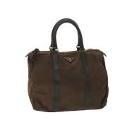 Pre-owned Nylon handbags Prada Vintage , Brown , Dames