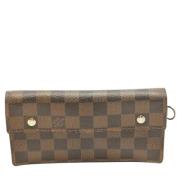 Pre-owned Coated canvas wallets Louis Vuitton Vintage , Brown , Dames