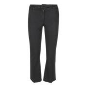 Wide Trousers Via Masini 80 , Black , Dames