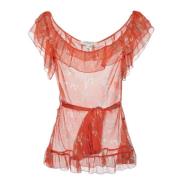 Pre-owned Silk tops Chloé Pre-owned , Orange , Dames