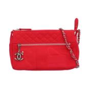 Pre-owned Cotton shoulder-bags Chanel Vintage , Red , Dames