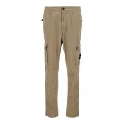 Beige Geschuurde Katoenen Broek Stone Island , Beige , Heren