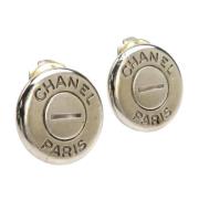 Pre-owned Metal earrings Chanel Vintage , Gray , Dames