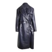Pre-owned Leather outerwear Prada Vintage , Blue , Dames