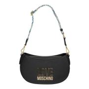 Jelly Logo Hobo bag Love Moschino , Black , Dames